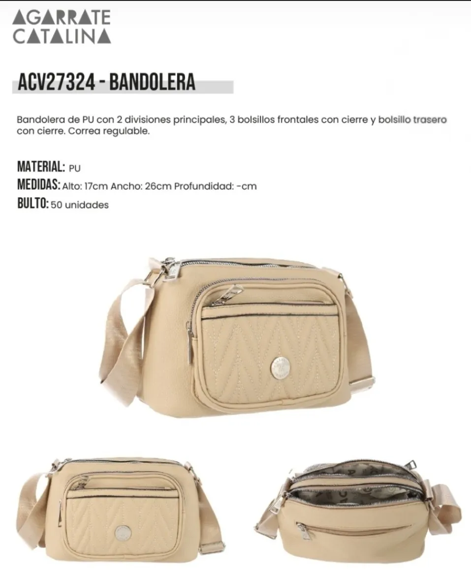 Cartera Bandolera Pu Agarrate Catalina