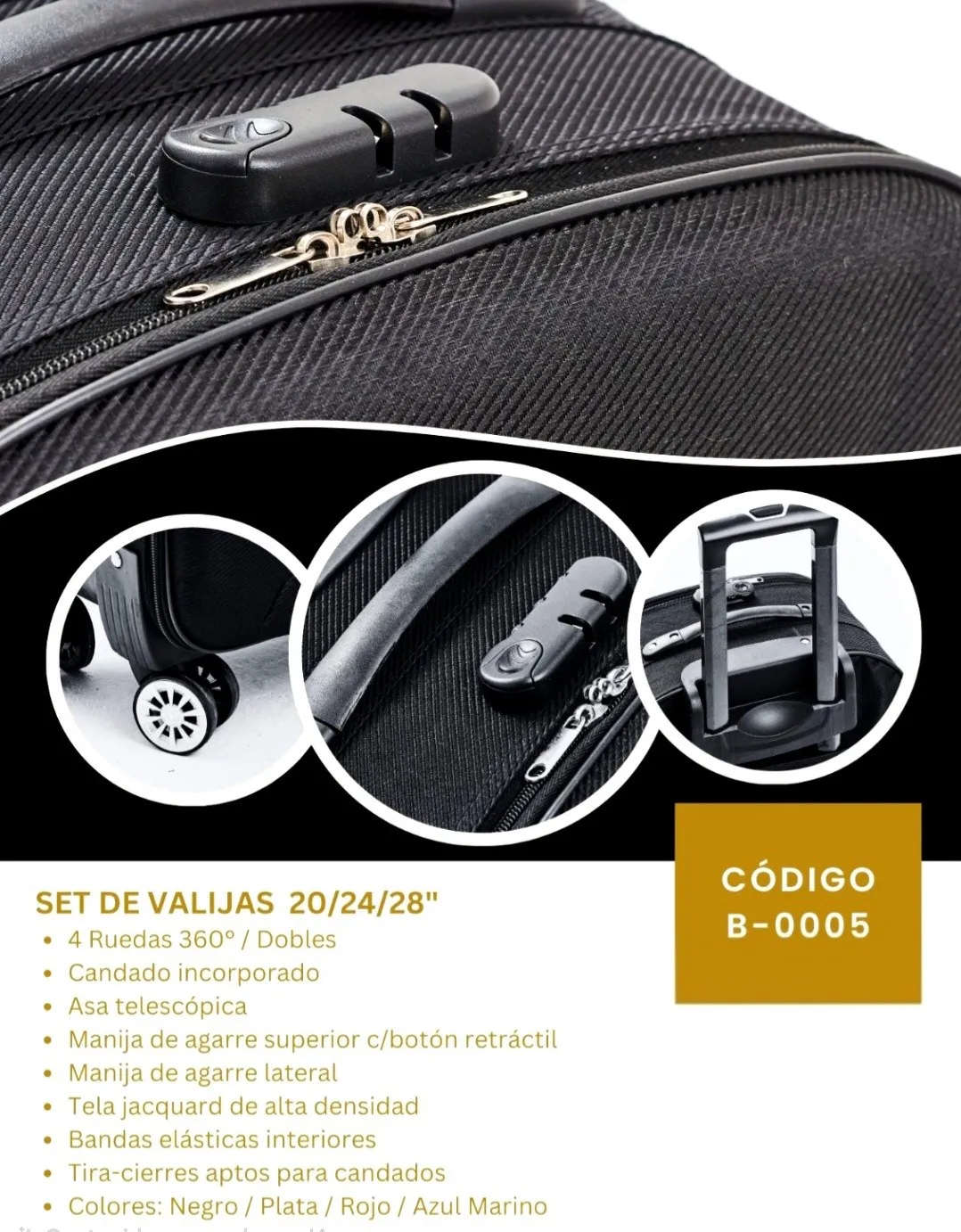 Set x3 Valijas Tela